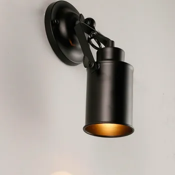 OuXean монтиран на стената лампа E27 Черен стенен лампа за спални входно антре дневна бар врати прозорци дрехи