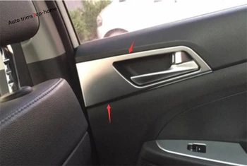 Yimaautotrims Вътрешна врата копчето на колата, тампон върху рамката на чашата е подходяща за Hyundai Tucson 2016-2020, външен вид от abs-пластмаса /карбон
