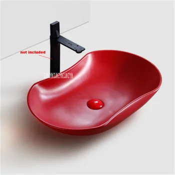 701 домакински модерна проста червена креативна над близост мивка искам ретро керамична мивка, вградена за измиване на ръцете, миална машина