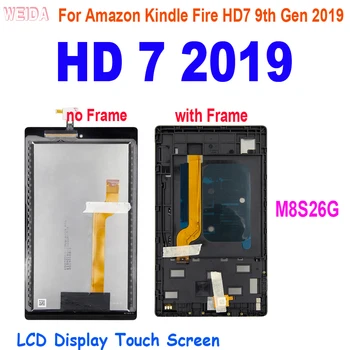 За Amazon Kindle Fire HD7 HD 7 9th Генерал 2019 HD7 2019 HD 7 2019 LCD дисплей M8S26G LCD Сензорен дисплей Дигитайзер В Събирането на Рамката
