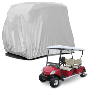 Чанта за количка за голф 4 пътника 210D Оксфордския прахоустойчив, водоустойчив калъф на покрива, дъждобран за EZ-GO, клуб на автомобила, Yamaha