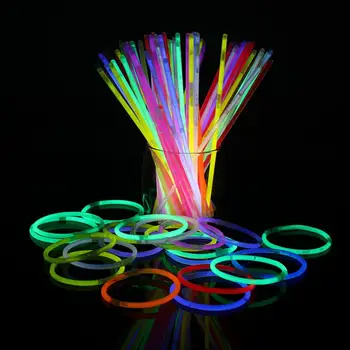 Гривни със светещи пръчки, многоцветни пластмасови забавни светещи пръчици за сватбен прием, начало декор, светещи светещи пръчки, светещи пръчки