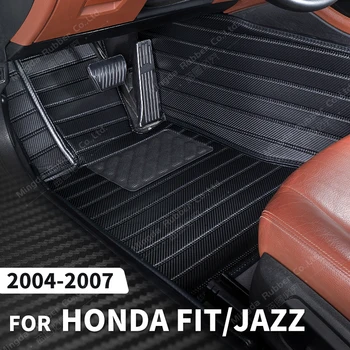 Обичай подложки, изработени от въглеродни влакна за Honda Fit 2004 2005 2006 2007, carpeted floor, за краката, автомобилни аксесоари за интериора