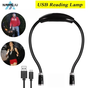 F2 USB Лампа За Четене лека нощ на Шийката на Книжния Лампа Акумулаторна Високоговорител Здрав Led за Плетене на Къмпинг Поправка на Работното Осветление