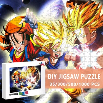Dragon Ball Jigsaw Puzzle 300/500/1000 бр Пъзели son Goku Аниме Картина За Възрастни Декомпрессионные Детски Образователни Играчки