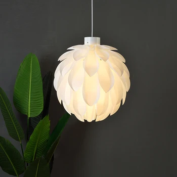 Окачен лампа Norm 12, модерен лампа под формата на бяла шишарката, трапезария, кухня, креативно ресторанта, бар, кафене, акрилни окачен лампа
