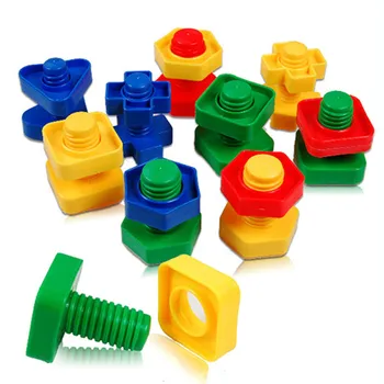 5 Компл. спирални градивни елементи, пластмасови изкуствени блокове, детски играчки във формата на ядки за деца, образователни играчки, мащабни модели на Монтесори