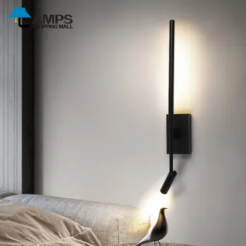 Стенен лампа в минималистичен стил, с модерна минималистичная спалня, ресторант, хотелска стая, коридор, led декоративен линейна лампа
