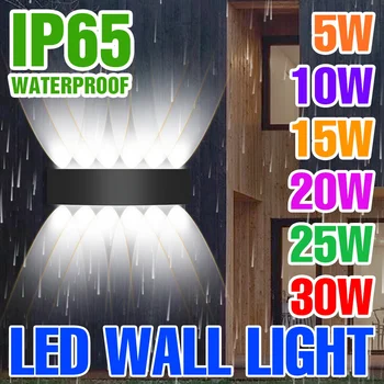 Led монтиран на стената Лампа, Водоустойчив Градински Лампа LED Външен Стенни 5 W 10 W 15 W 20 W 25 W 30 W За Вътрешно Осветление на Хола Нощни осветителни Тела