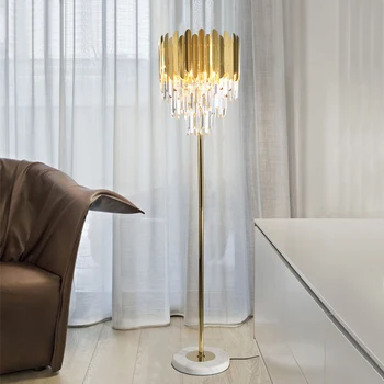 Кристални лампи FSS, настолна лампа за дневна, спалня, златна led лампа, домашно осветление, осветителни тела за помещения