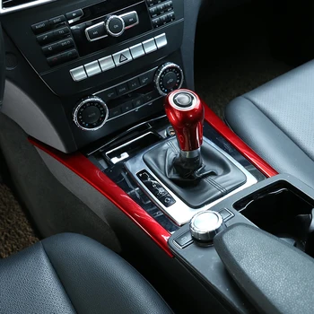 Червено за Mercedes benz C Class W204 C180 C200 2007-2013 ABS украса на централната конзола на автомобила, ленти за украса, аксесоари