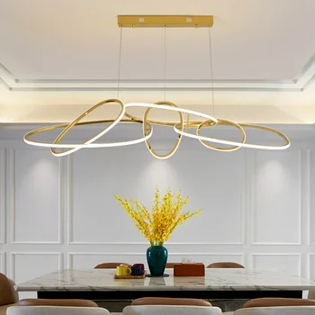 Nordic home decor златен медальон лампа за хранене, лампи за дневна, вътрешно осветление, тавана лампа, окачена лампа, лампа
