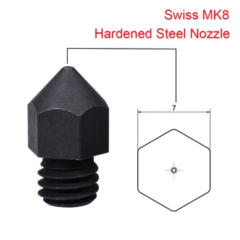 Швейцарско дюза от закалена стомана MK8 0.2/0.4/0.6/0.8 Конци спиралите mm 1,75 мм до экструдеру MK8 Hotend 3D принтери, резервни Части за Emilov 3 CR10 Блок