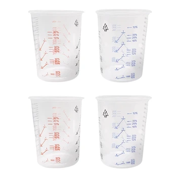 50 Пластмасови Чашки за Смесване на бои на Капацитет за смесване обем 600 мл За Прецизно Смесване на бои и Течности (случаен цвят)