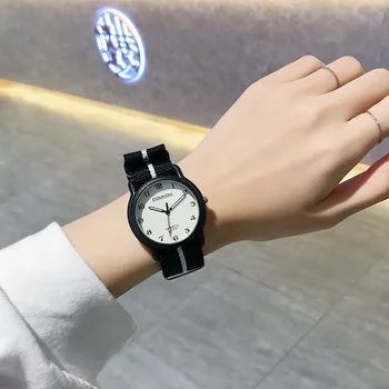 Модерен дамски часовник с найлонови каишка, красиви и висококачествени дамски ръчен часовник в изчистен стил, ежедневни дамски кварцови часовници, дамски часовници