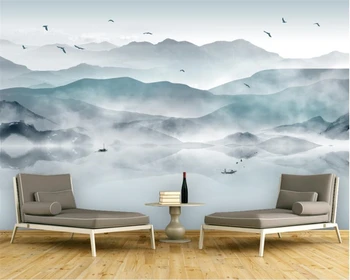 Beibehang Потребителски модерен 3D тапети Абстрактна живопис туш пейзаж на фона стенни живопис papel de parede тапети 3d