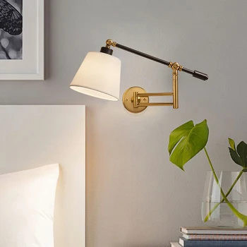 Скандинавските творчески сгъваеми стенни лампи с регулируемо осветление с дълга дръжка, нощно шкафче за спалня, кабинет, хол, огледало, лампа, стенни аплици