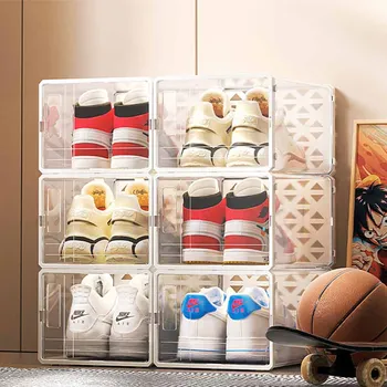 Дизайн за съхранение на Обувные шкафове за хол Многослоен прост дисплей прахоустойчив, рафтове за обувки Балкон Проста мебели Szafki Na Buty