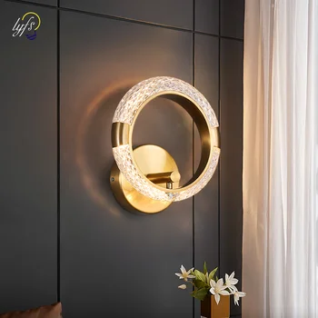 Crystal led монтиран на стената лампа в скандинавски стил за вътрешно осветление на дома, декориране на дневна, маси от заведения за хранене, нощни лампи, стенни лампи за легло в спалнята