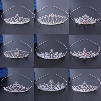 ДИЕЗИ, Корейската луксозен кристален перлена корона, Аксесоари за коса, Диадема, парти по случай рождения ден момичета, короната от страз сребърен цвят, украса за коса