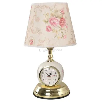 Съвременните часовници Настолна лампа 5 стилове Дневна спалня Безплатна доставка Нощен елегантна, топла тъкан с покритие Настолни лампи, лампа,