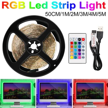 Светлина Led Лента RGB Light Led Лампа Лента RGBW 5 В USB TV Осветление Led Лента Бяла Неонова Лента RGB Ивица Лента 0,5 1 2 3 4 5 m