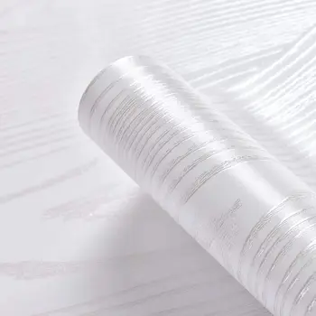 Сребристо-бели винилови тапети от дърво, хартия отклеивают и приклеивают самоклеющуюся хартия за декоративни хартиени стикери за мебели
