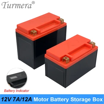 Кутия за съхранение на батерии Turmera 12V Празен Калъф с индикатор за мотоциклетни акумулатори с капацитет от 7 ah до 12 Ah или на непрекъсваеми токозахранващи устройства