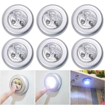 5 бр. нощни лампи, работещи на батерии, безжични осветителни тела за тоалетна, 3-led нажимная лампа за дома гардероб, баня (бяла светлина)