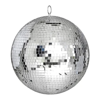 2X Колоритен ефект на осветяване на сцена 8 инча 20 см огледален диско топка с пайети Лек сребърен декор за Коледно парти