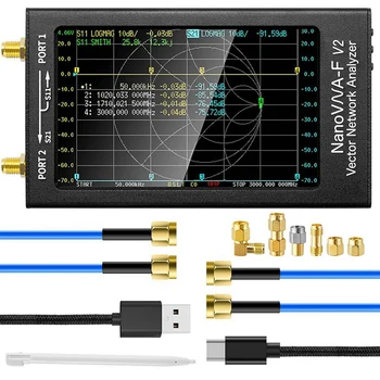 2X Вектор мрежов анализатор Nanovna-F V2 50 khz-3 Ghz Антена Анализатор HF VHF UHF VNA 4,3 Инча С 5000 mah