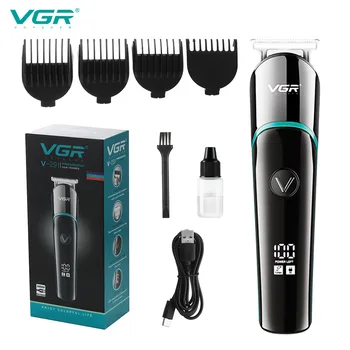 VGR Фризьорски салон Електрическа машина за рязане на коса, подстригване, преносими led дисплей, бръснач, не засяда, дърворезба, детски фризьорски салон, кабел за зареждане тласкач V-291