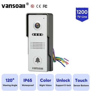 Видео домофон VANSOALL 1200TVL Външна Камера С Ъгъл на видимост 120 ° Водоустойчива IP65 Сензорен Бутон за Цветно Нощно Виждане 4-жична