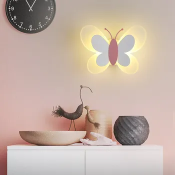 Led акрил, с монтиран на стената лампа с пеперуда, модерен минималистичен, с монтиран на стената лампа за спални, творчески осветителни тела за детска стая