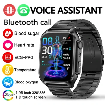 2023 Нови неинвазивни умни часовници с Bluetooth-разговори на ниво на глюкоза в кръвта за мъжете, ЕКГ + ТОЧКИ, следи кръвното налягане на кислород в кръвта, за Android и IOS