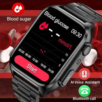 Нивото на глюкозата в кръвта Смарт Часовници Мъжки Bluetooth Часовници за Повикване Сърдечната Честота на Кръвното Налягане на Кислород В Кръвта, ЕКГ + ТОЧКИ Монитор Здраве умни часовници за Мъже