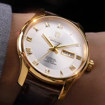 Часовник за дрехи Мъжки автоматично механични ръчни часовници Луксозни 40 мм, бизнес часовници е от неръждаема стомана 30 м Водоустойчив часовник ROCOS 2023