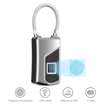 USB акумулаторна батерия водоустойчив IP66 умен заключване с пръстов отпечатък за анти-кражба врата, чанта за съхранение на багаж