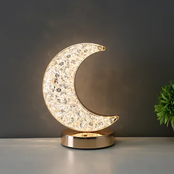 Crystal Led Настолна Лампа Star/Луната/Квадратна Акрилна Художествена Креативна Декоративна Лампа За Спални Модерен Електронен Лампа-Свещ