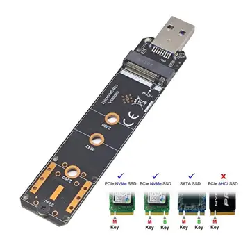 USB3.От 1 ДО NVME SATA Двойна Протокол M. 2 Твърд диск за Скоростна Протокол NGFF ДО пристанището Ruiyu RTL9210B Високо качество За добро охлаждане