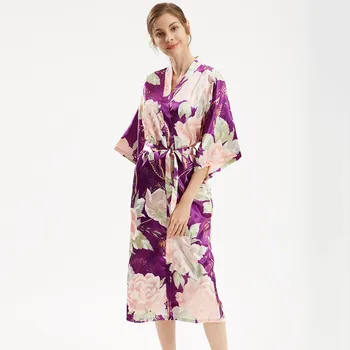 2021 нови рокли-кимоно размер плюс, дамски пижами, сватбена дреха шаферките, Копринена нощен дрехи, интимно бельо, секси домашно облекло