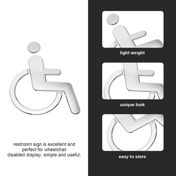 Етикети на врати и душ Знак за инвалиди, тоалетна за инвалидни колички, Abs-панел за баня, тоалетна за мъже и жени