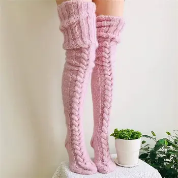 2022 Топли дълги терлици над коляното, модерни и топли дълги чорапи за жени, сексуална ботфорты над коляното, топли чорапи