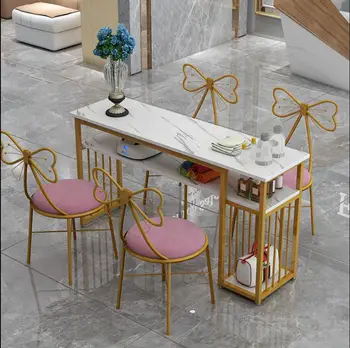 Салон за маса с една двойна мрежа, червен маникюр, магазин, икономичен маса с имитация на мрамор, ютия, маса