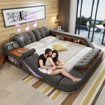 Модерна и лесна мултифункционална масажна легло 1.8 m Smart с меко легло от плат татами Гореща разпродажба