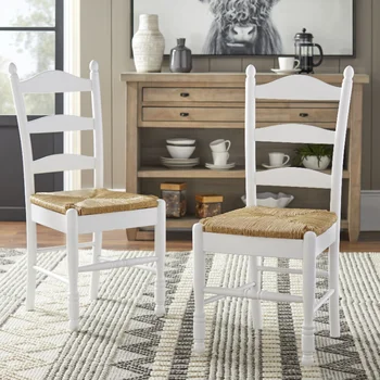 Столове с лестничными облегалки и седалки - Комплект от 2 стола на различни цветове за трапезария