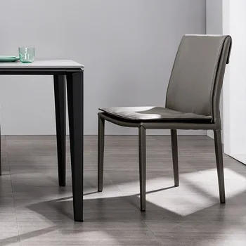 Aoliviya Sh, нов италиански обикновен модерен стол за хранене, кожен седлото, скандинавски минимализъм, стол за хранене-лесно лукс Home Le