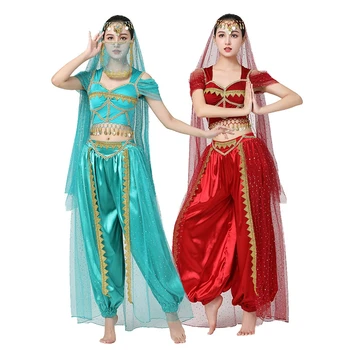 Дамски костюми за индийски танци, комплект от 4 теми, дрехи за танци на Хелоуин, на cosplay