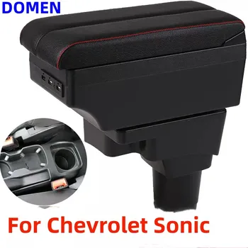 За Chevrolet Sonic подлакътник, кутия за Chevrolet Aveo за оръжие, детайли за модернизация на автомобил, вътрешна кутия за съхранение, авточасти USB