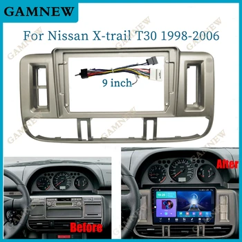 9-инчов адаптер за кола за предната част на рамката за Nissan X-trail T30 Xtrail 1998-2006, комплект за арматурното табло за Android-радио